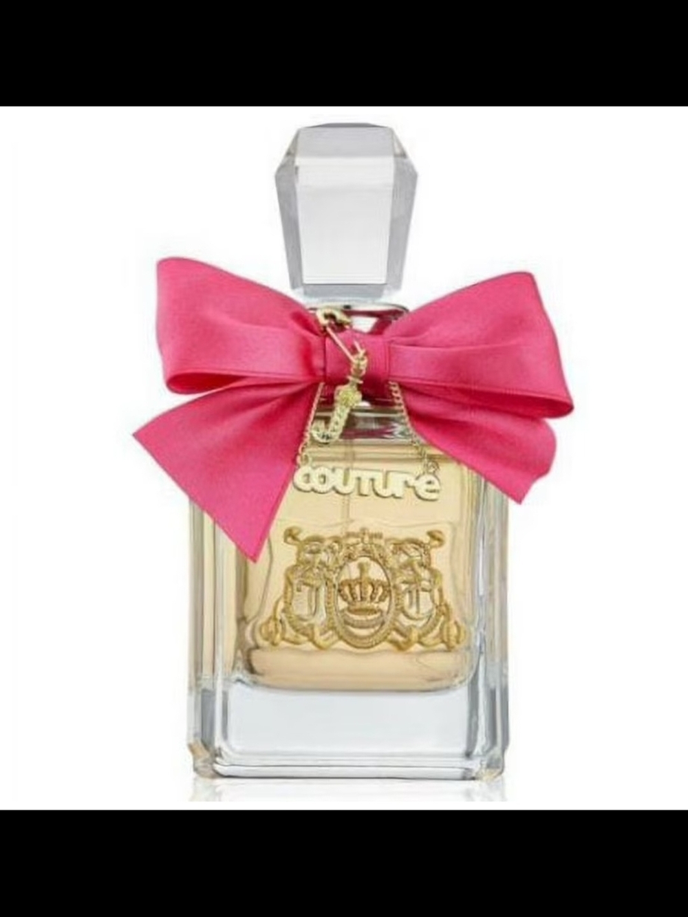 New Viv La Juicy 50ml Couture Gold Emblem Perfume Bottle with Pink Bow